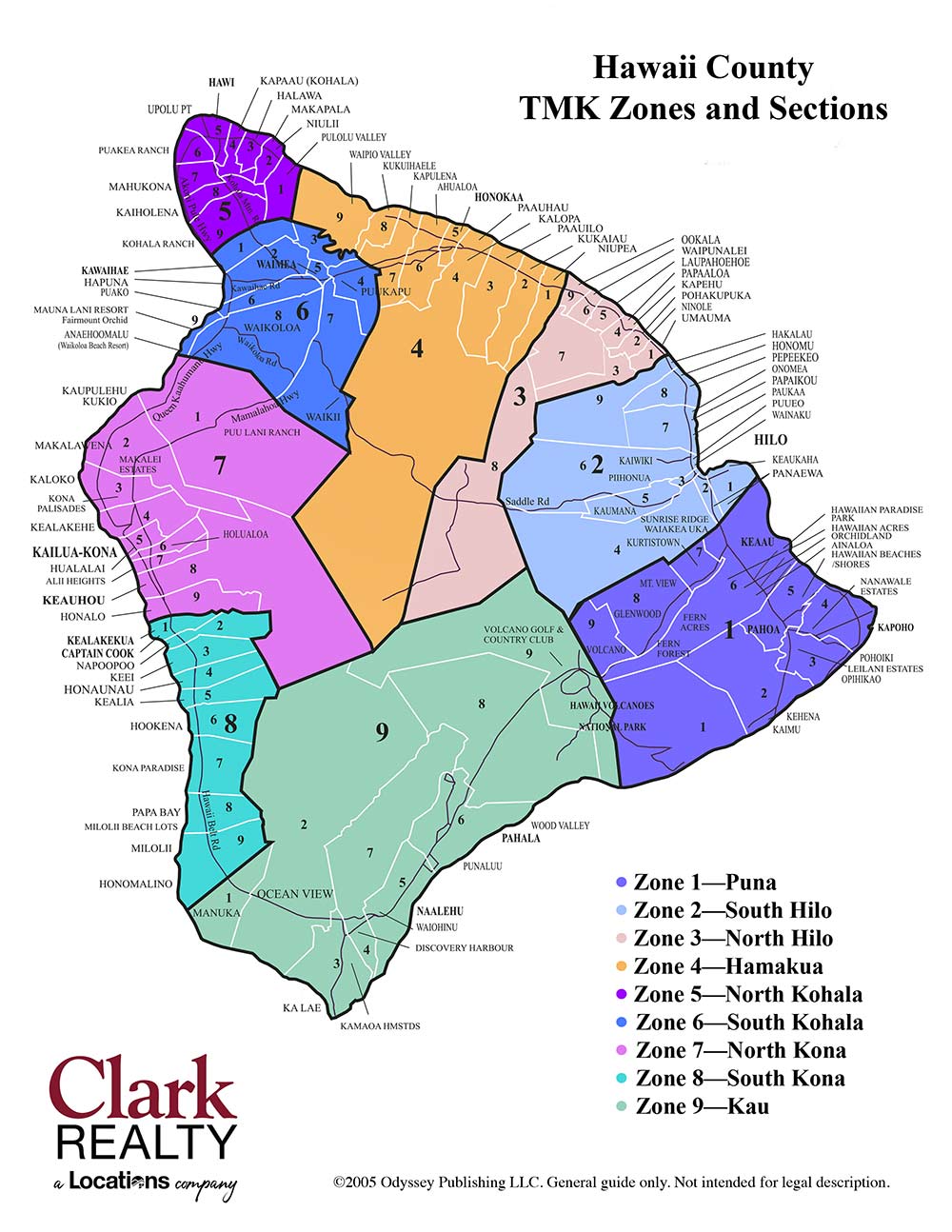 Hawaii Island TMK Zones Map